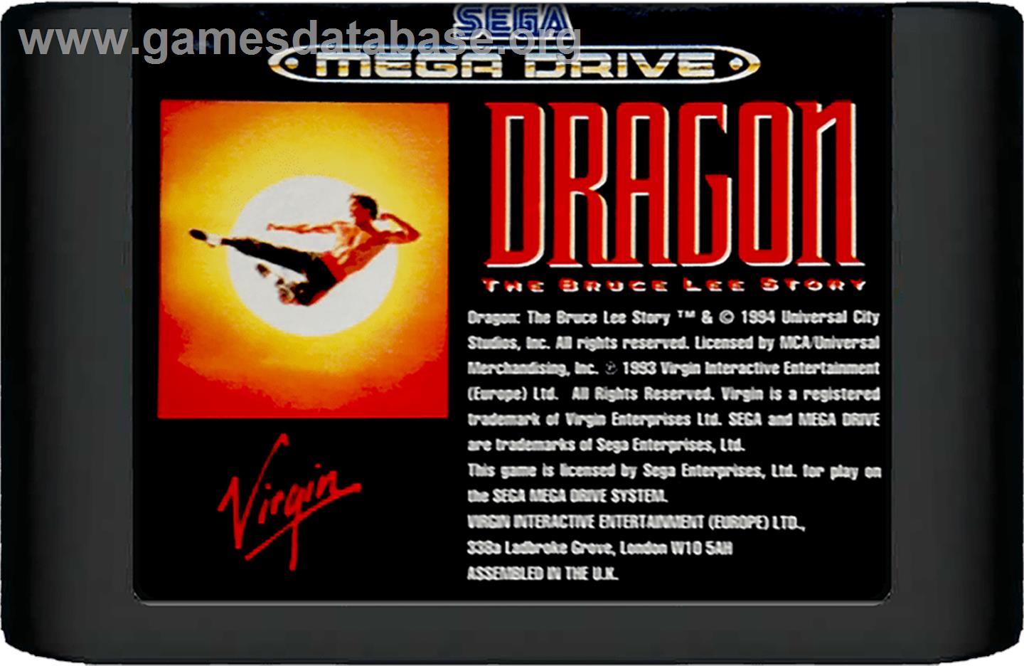 Dragon: The Bruce Lee Story - Sega Genesis - Artwork - Cartridge