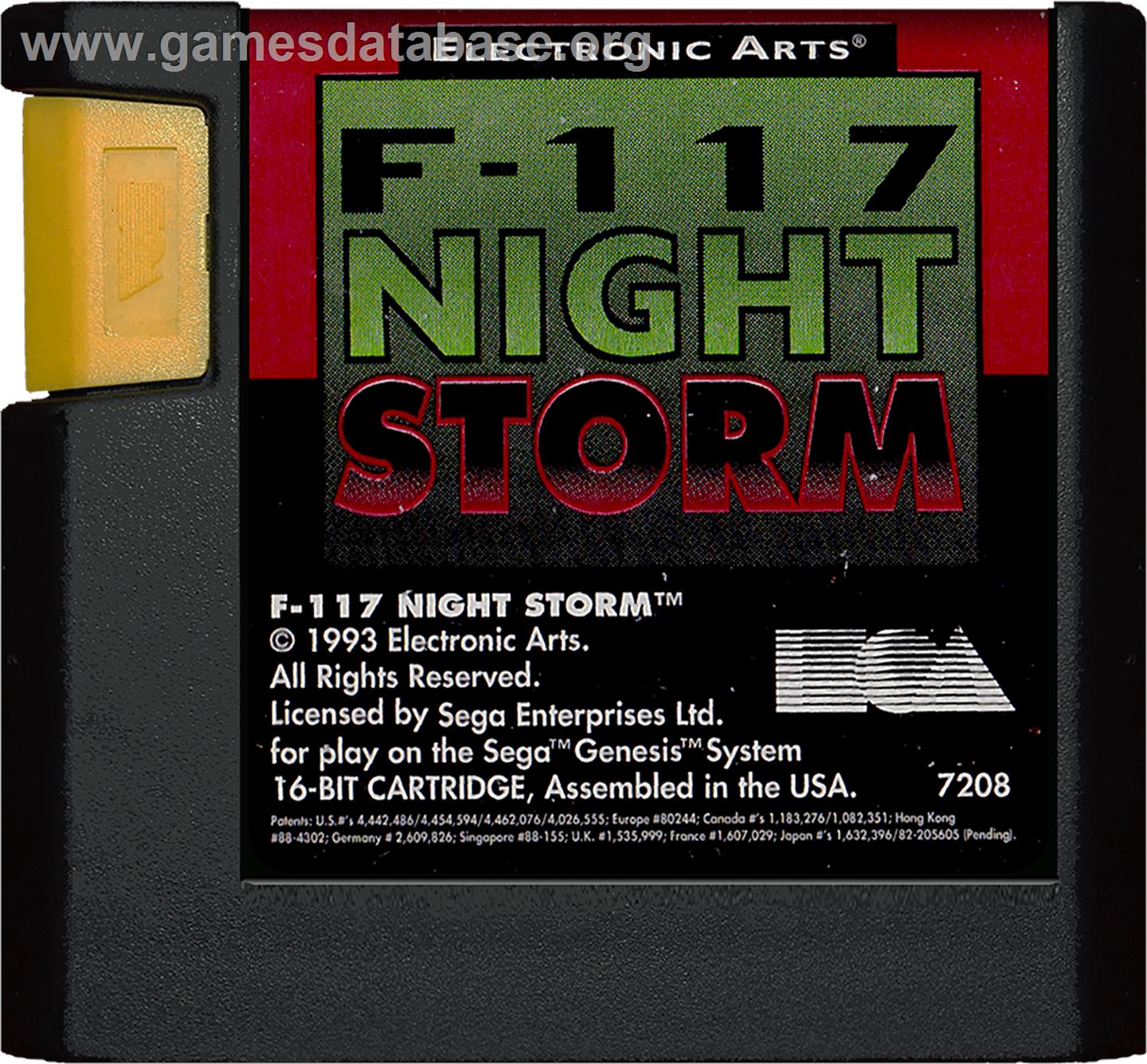 F-117 Night Storm - Sega Genesis - Artwork - Cartridge