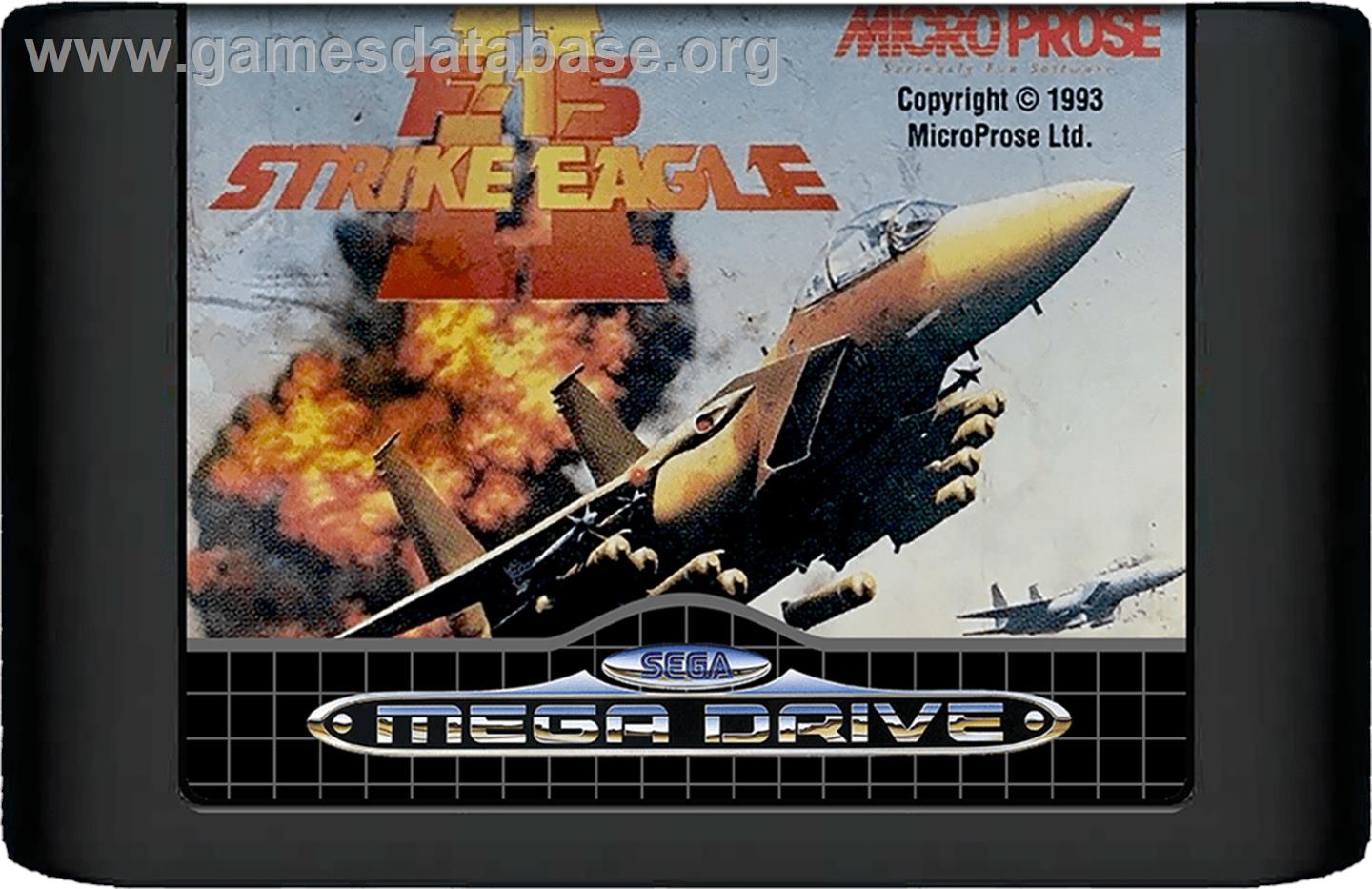 F-15 Strike Eagle II - Sega Genesis - Artwork - Cartridge