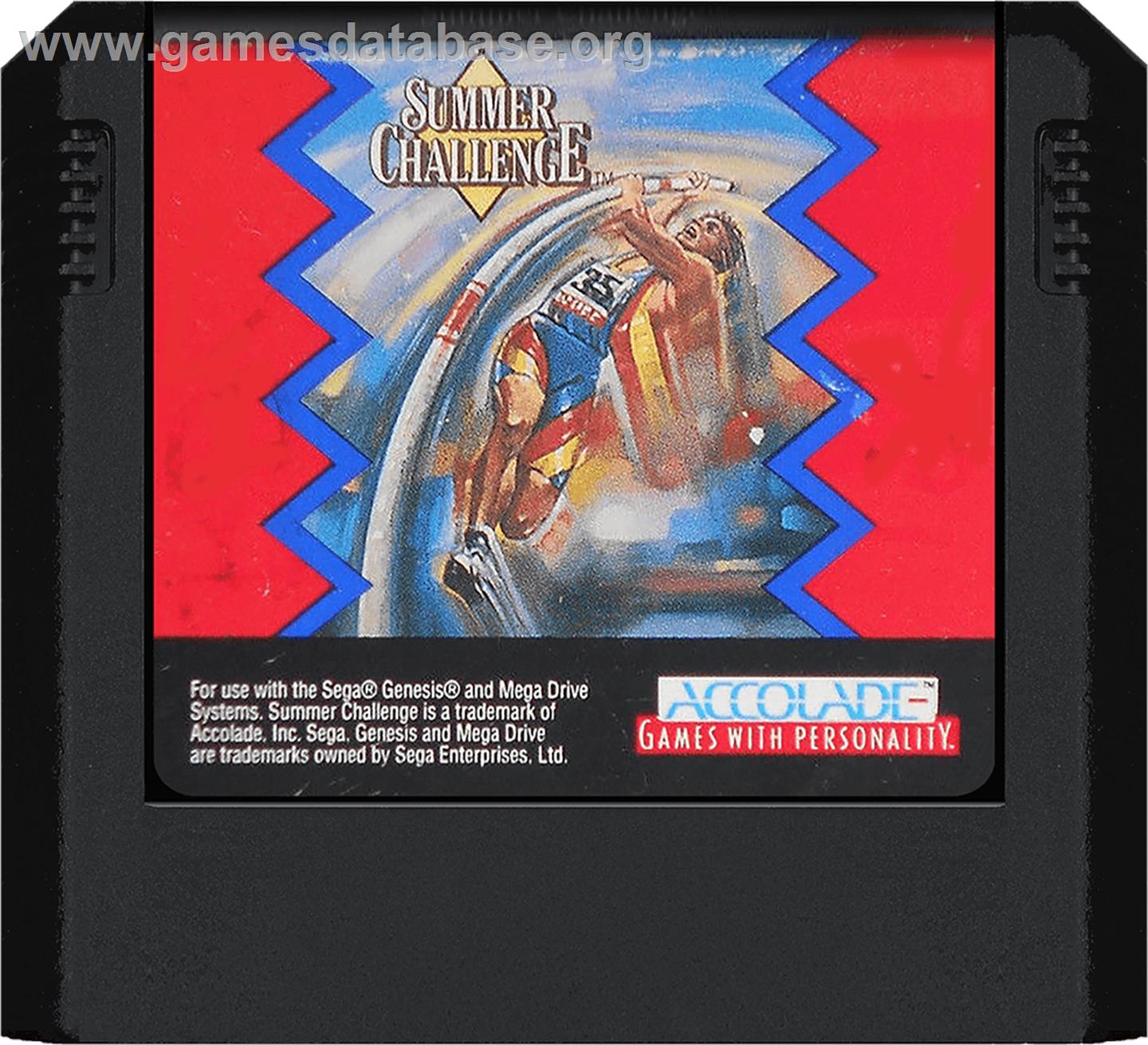 Games: Summer Challenge, The - Sega Genesis - Artwork - Cartridge