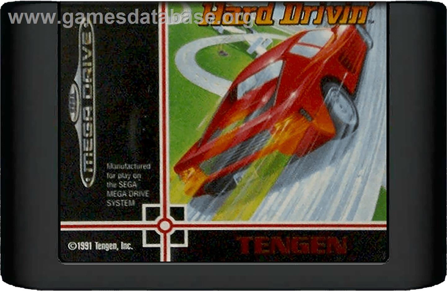 Hard Drivin' - Sega Genesis - Artwork - Cartridge