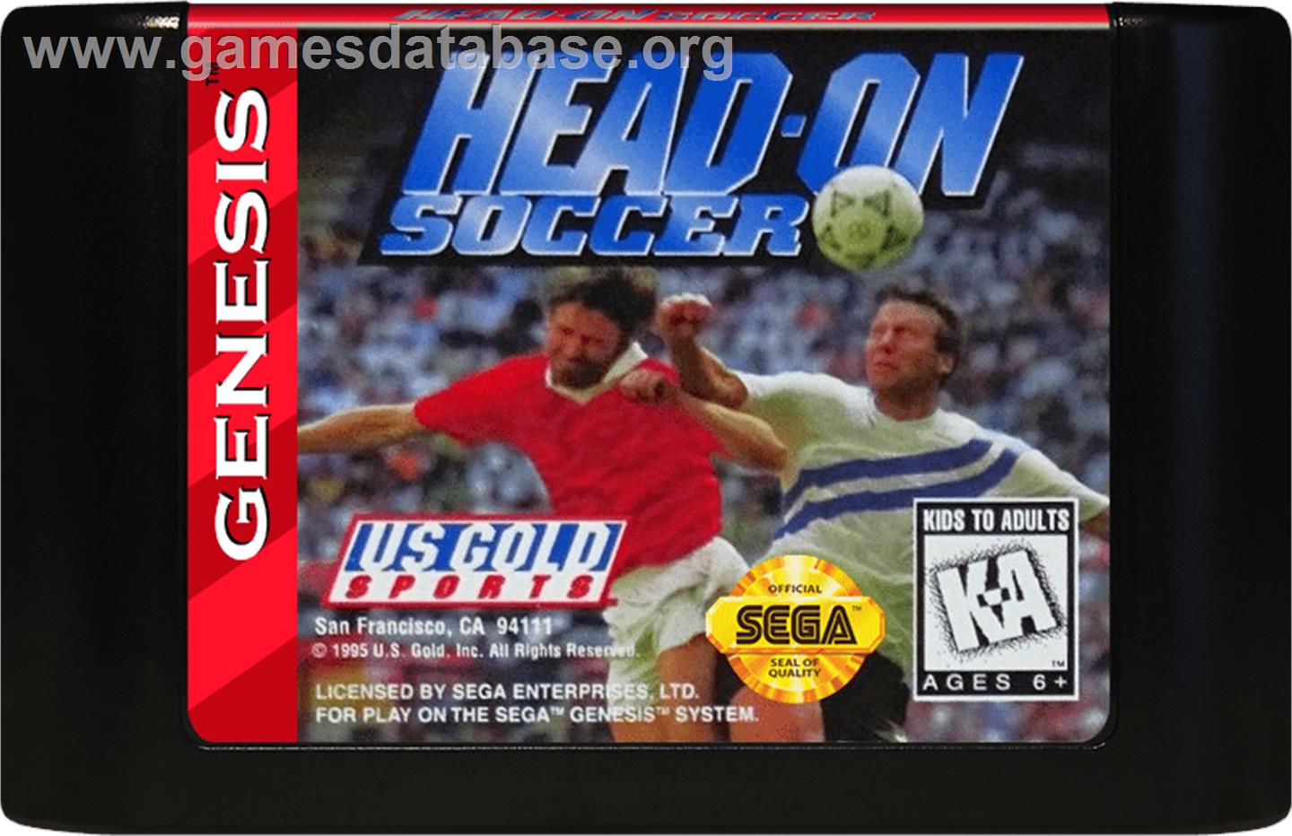 Head-On Soccer - Sega Genesis - Artwork - Cartridge