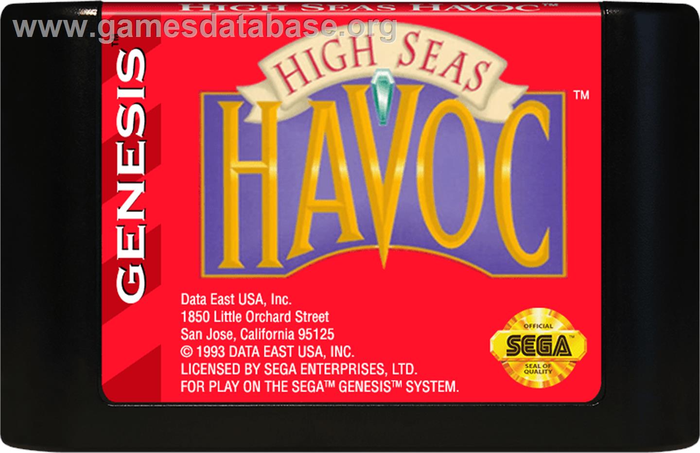 High Seas Havoc - Sega Genesis - Artwork - Cartridge