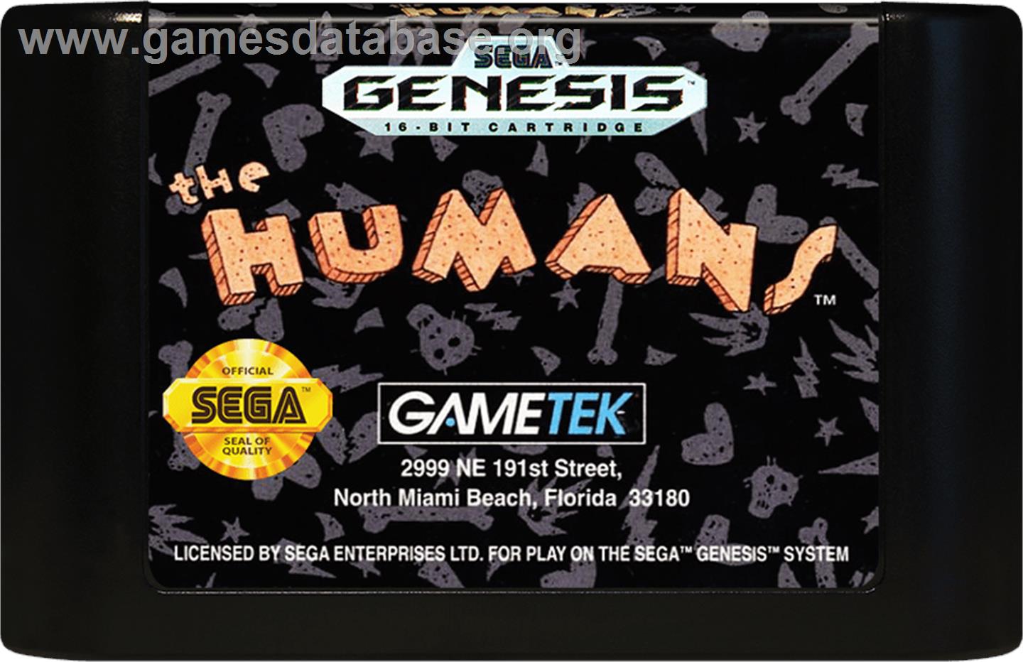 Humans, The - Sega Genesis - Artwork - Cartridge