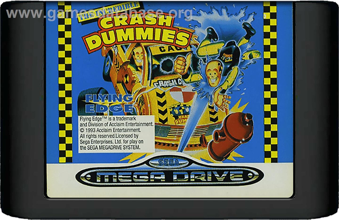 Incredible Crash Dummies, The - Sega Genesis - Artwork - Cartridge