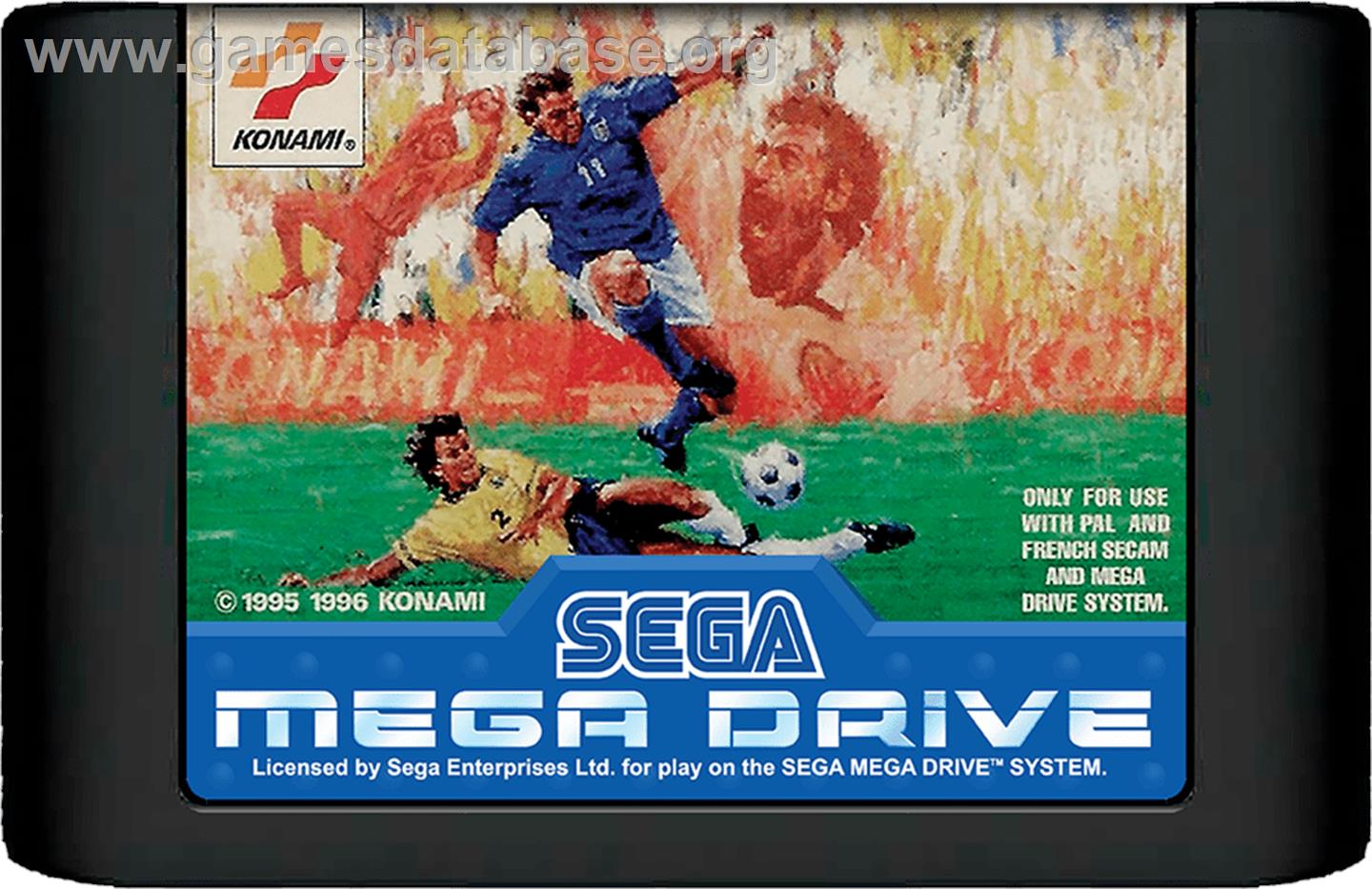International Superstar Soccer Deluxe - Sega Genesis - Artwork - Cartridge