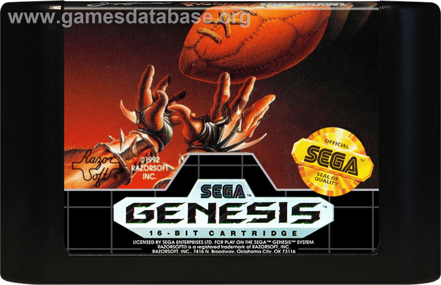 Jerry Glanville's Pigskin Footbrawl - Sega Genesis - Artwork - Cartridge