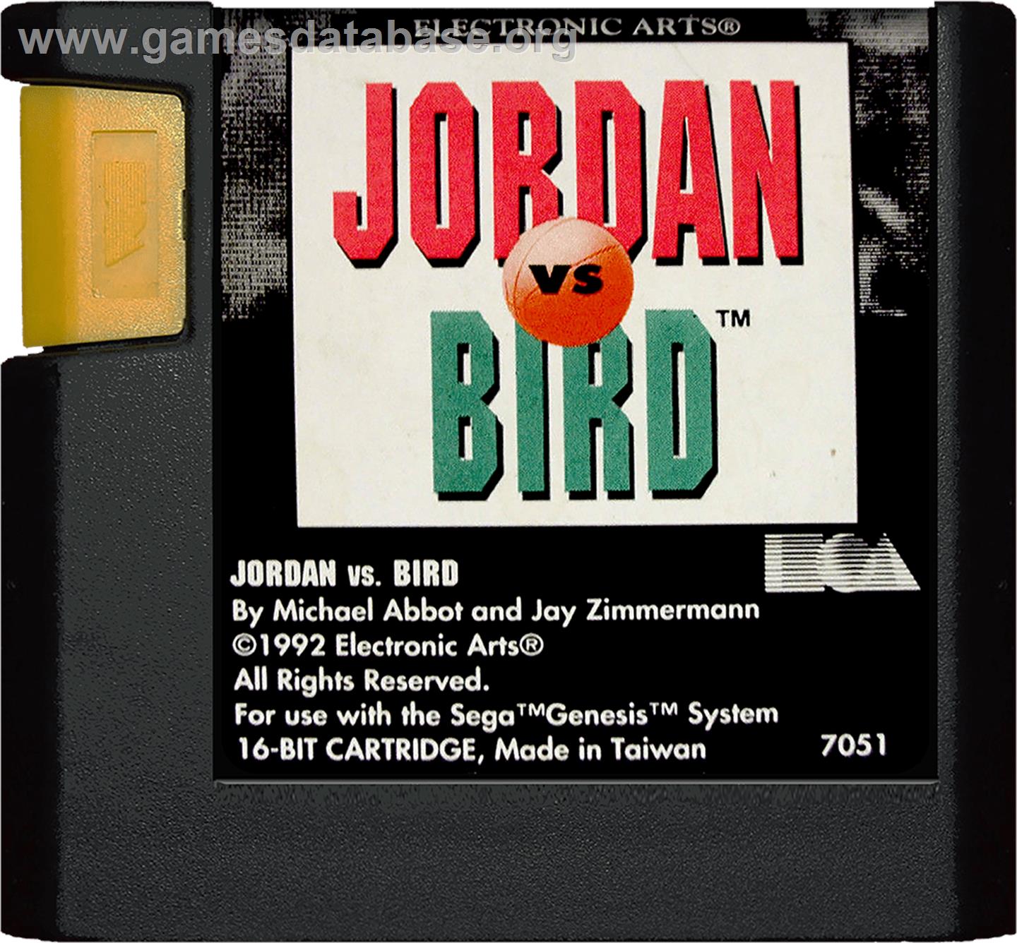 Jordan vs. Bird: One-on-One - Sega Genesis - Artwork - Cartridge