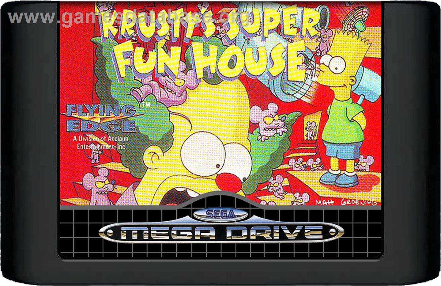 Krusty's Fun House - Sega Genesis - Artwork - Cartridge