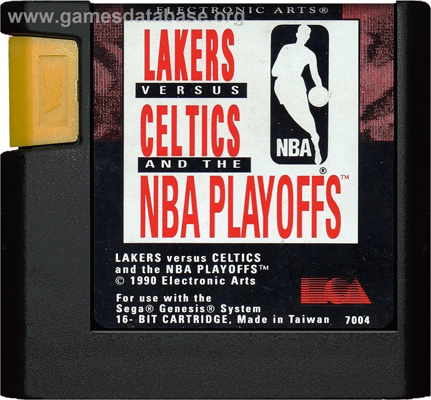 Lakers vs. Celtics and the NBA Playoffs - Sega Genesis - Artwork - Cartridge