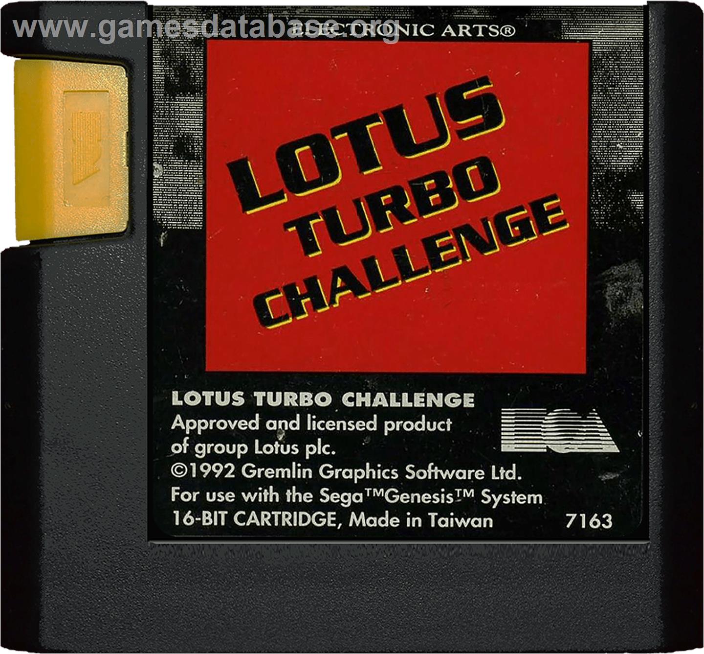Lotus Turbo Challenge - Sega Genesis - Artwork - Cartridge