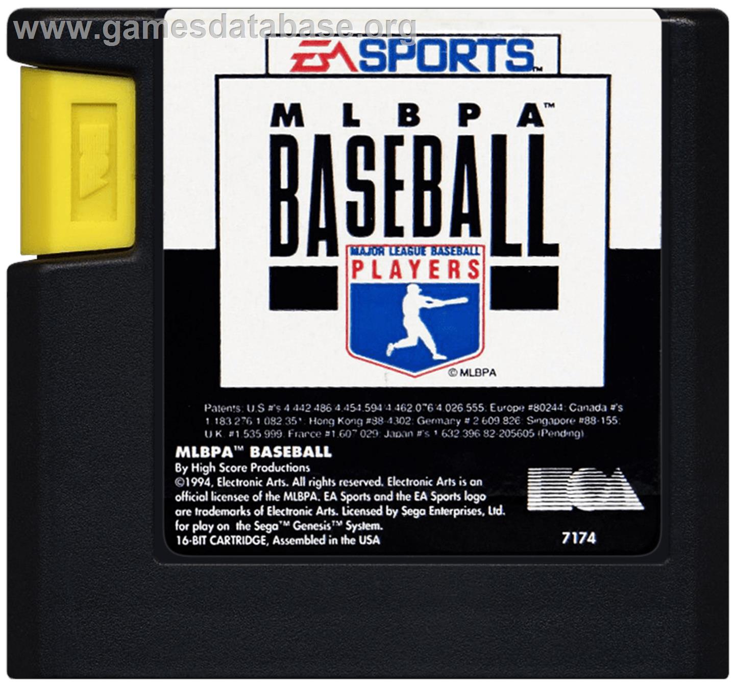 MLBPA Baseball - Sega Genesis - Artwork - Cartridge