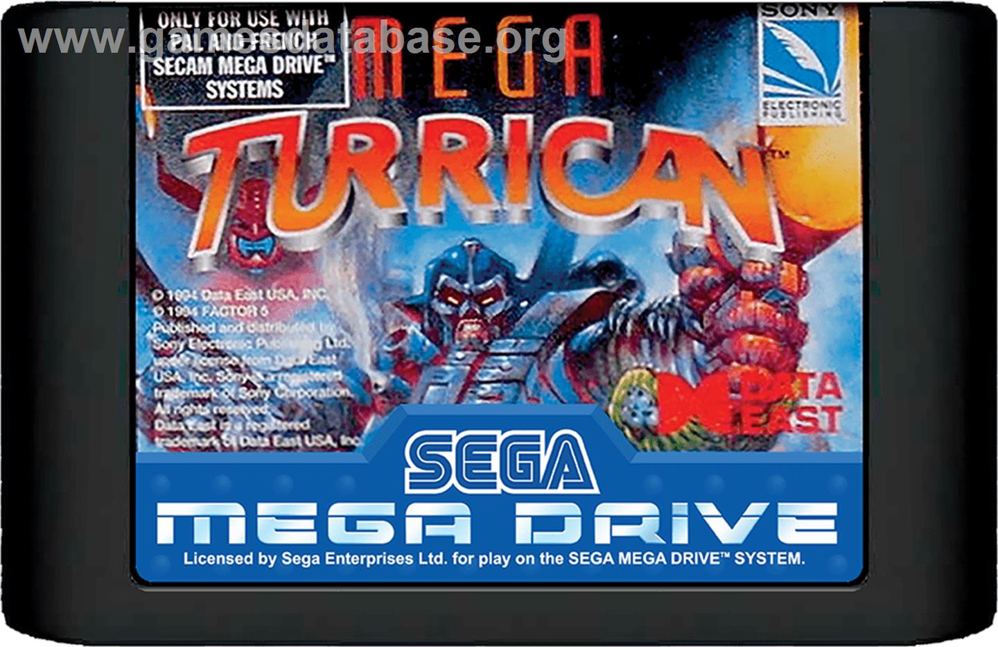 Mega Turrican - Sega Genesis - Artwork - Cartridge