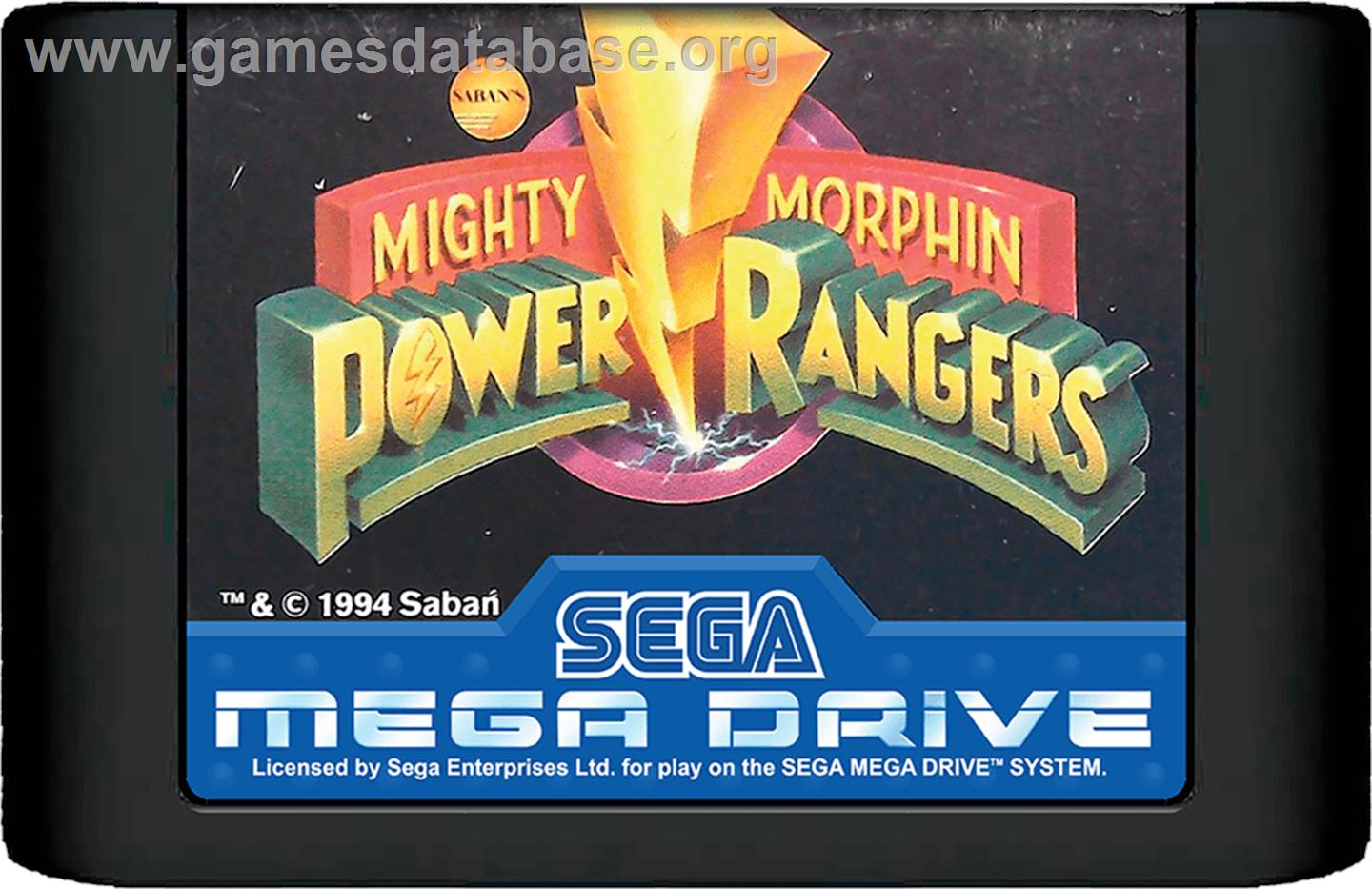 Mighty Morphin Power Rangers - Sega Genesis - Artwork - Cartridge