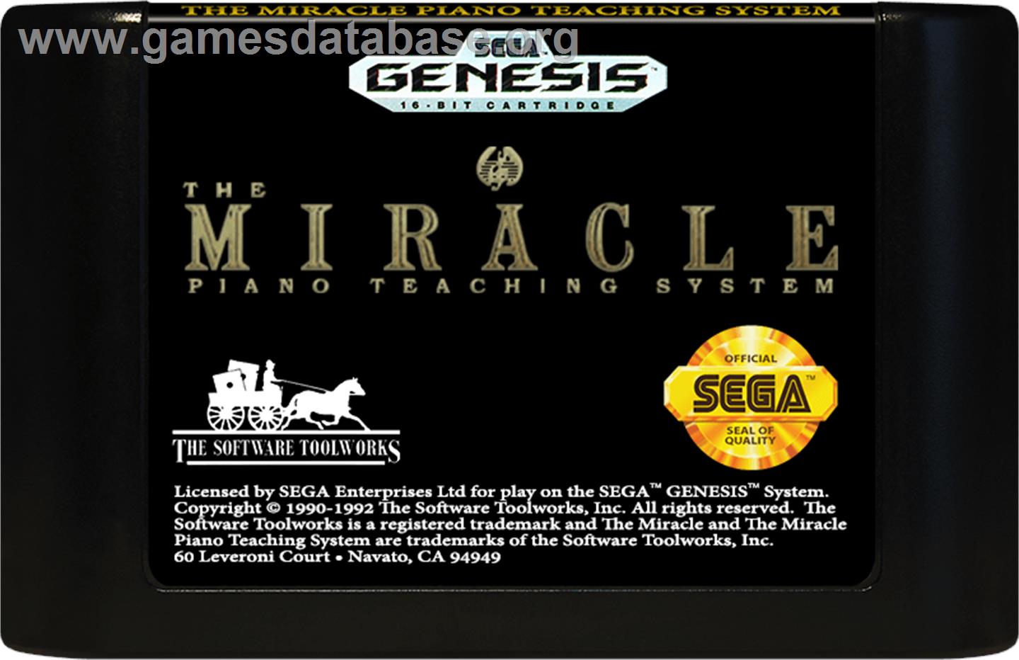 Miracle Piano Teaching System - Sega Genesis - Artwork - Cartridge