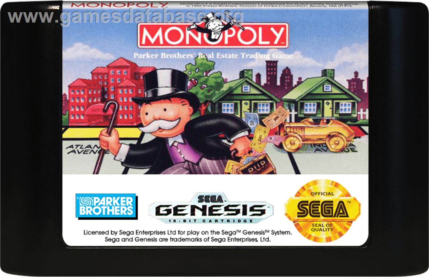 Monopoly - Sega Genesis - Artwork - Cartridge