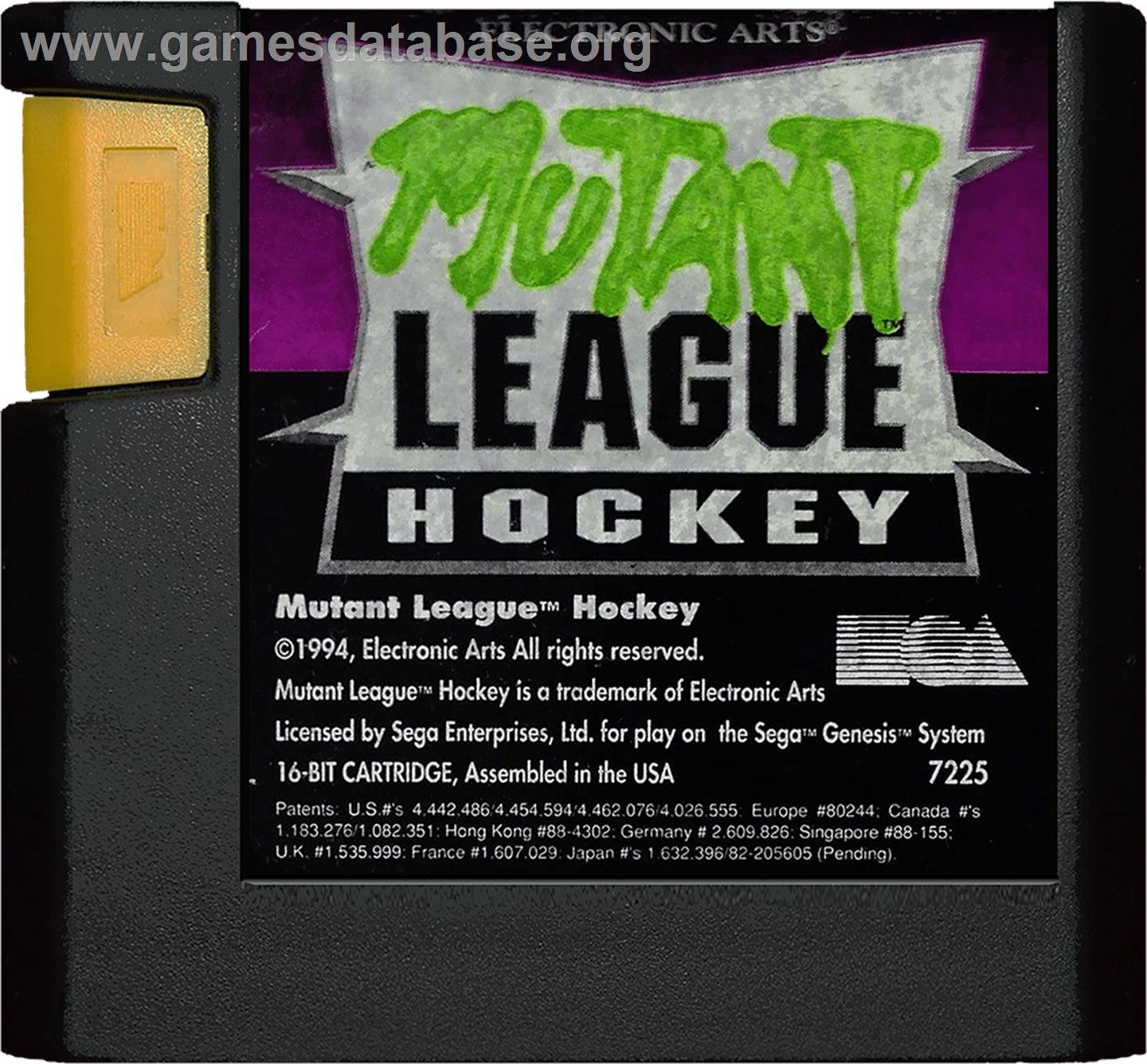Mutant League Hockey - Sega Genesis - Artwork - Cartridge