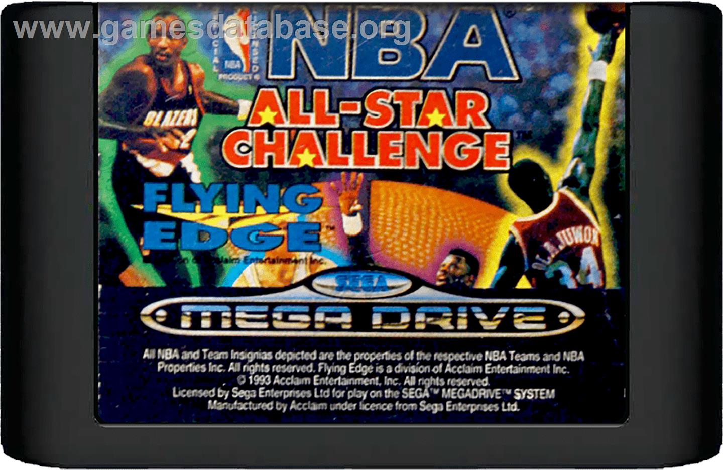 NBA All-Star Challenge - Sega Genesis - Artwork - Cartridge