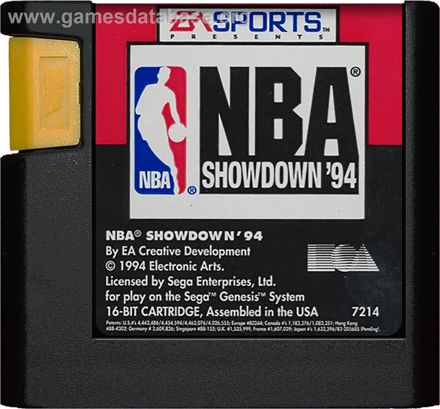 NBA Showdown - Sega Genesis - Artwork - Cartridge