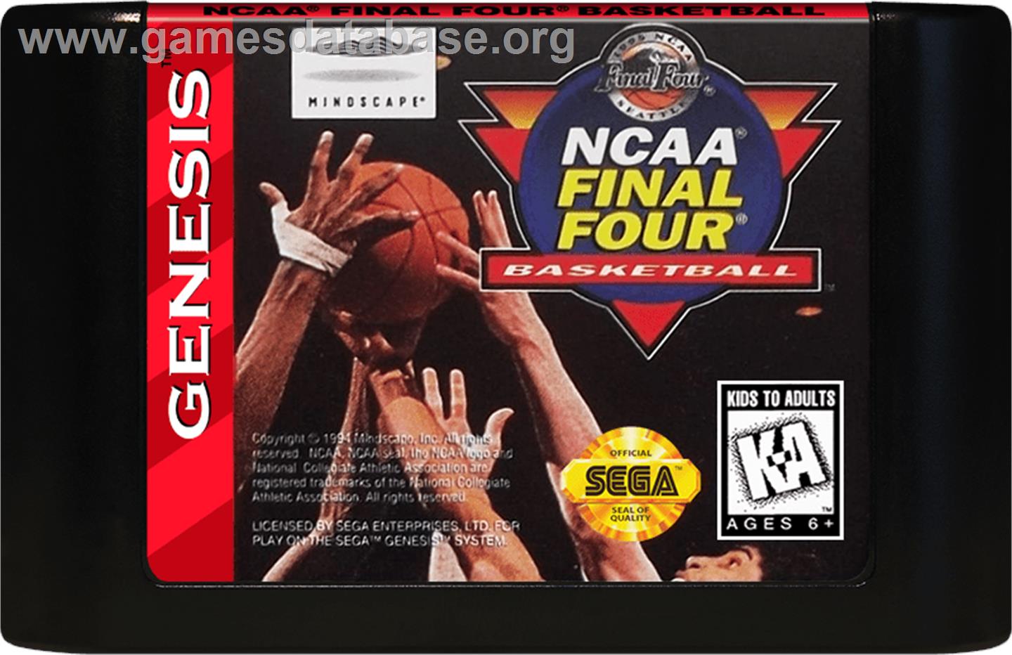 NCAA Final Four Basketball - Sega Genesis - Artwork - Cartridge
