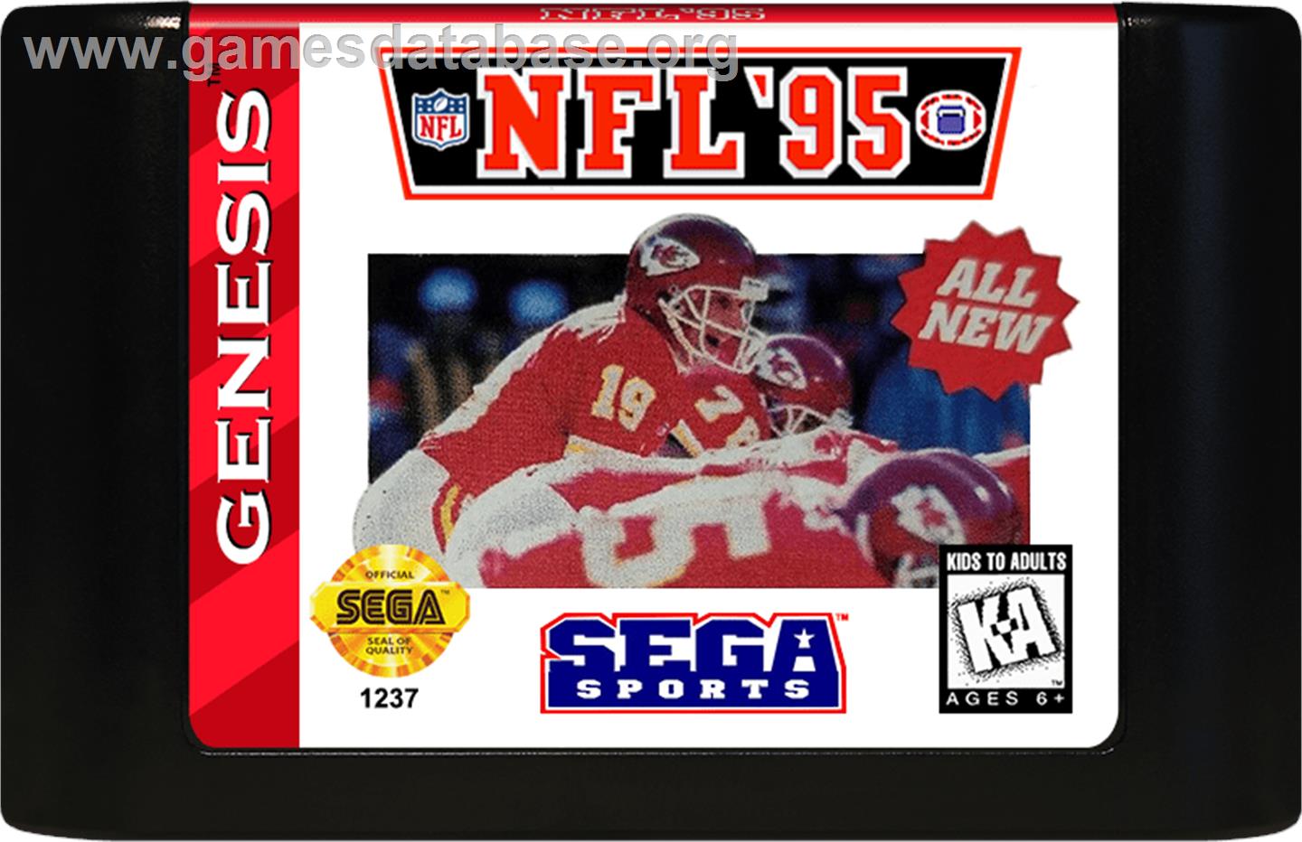 NFL '95 - Sega Genesis - Artwork - Cartridge