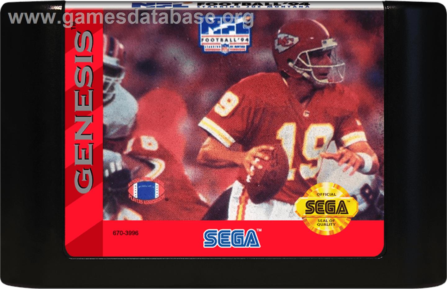NFL Football '94 Starring Joe Montana - Sega Genesis - Artwork - Cartridge
