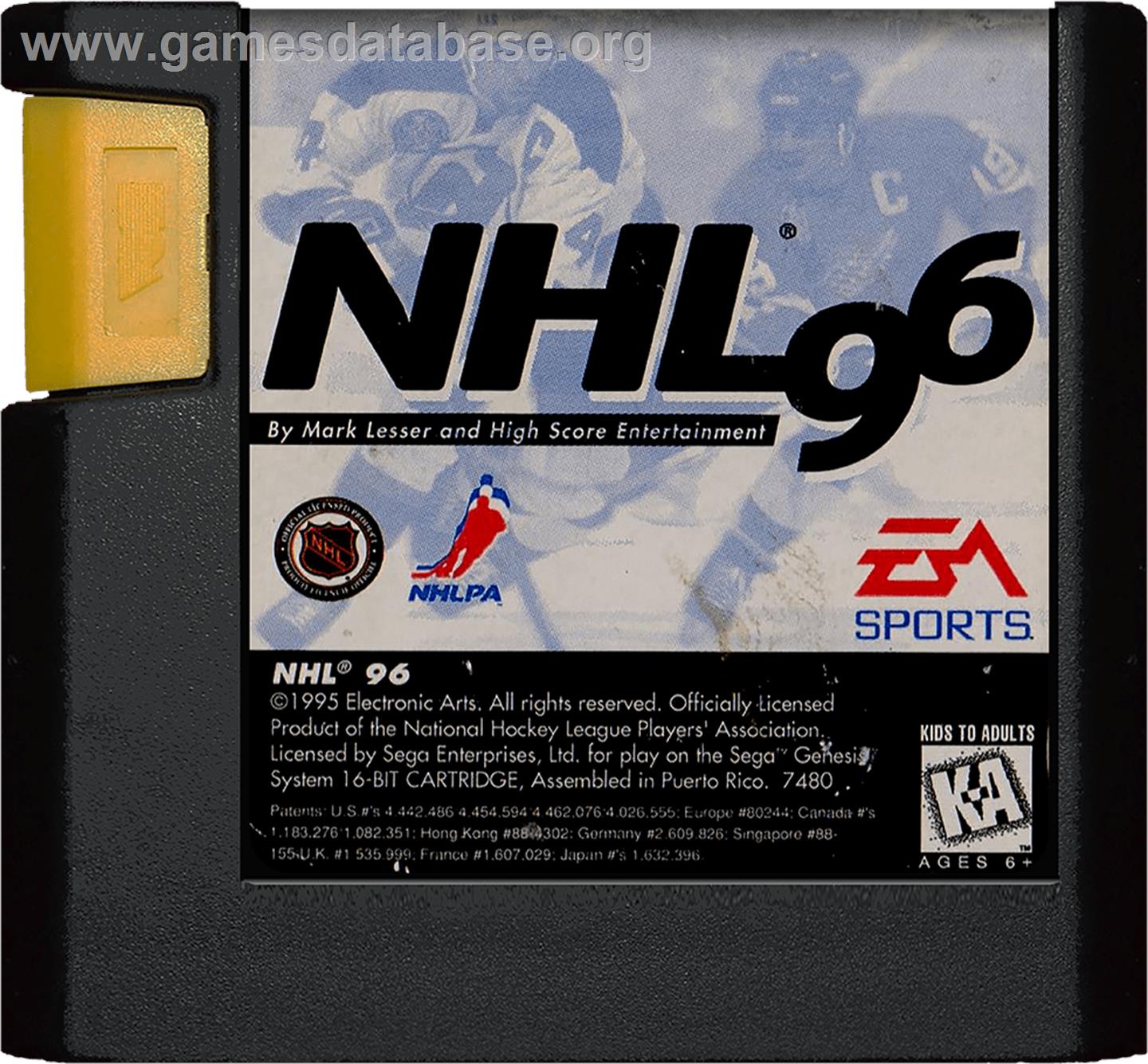 NHL '96 - Sega Genesis - Artwork - Cartridge