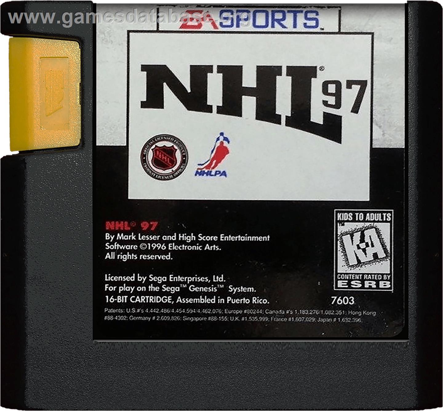 NHL '97 - Sega Genesis - Artwork - Cartridge