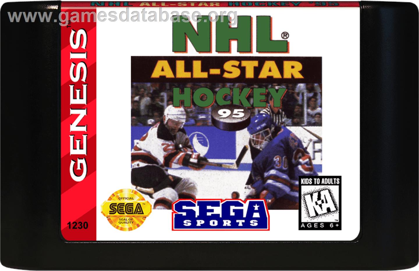 NHL All-Star Hockey '95 - Sega Genesis - Artwork - Cartridge