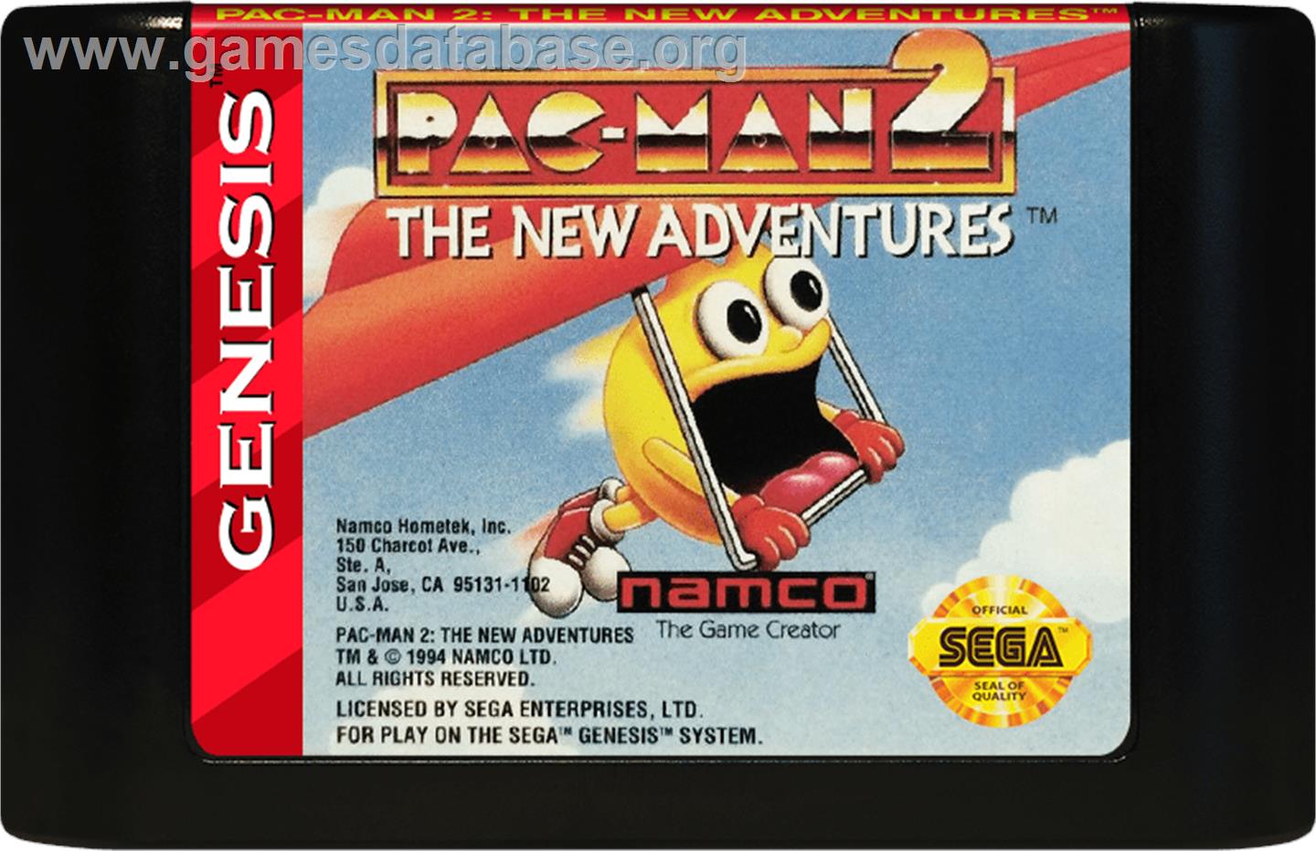 Pac-Man 2: The New Adventures - Sega Genesis - Artwork - Cartridge