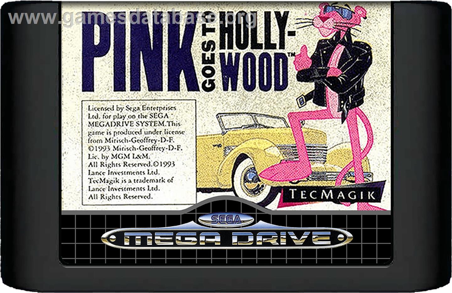 Pink Goes to Hollywood - Sega Genesis - Artwork - Cartridge