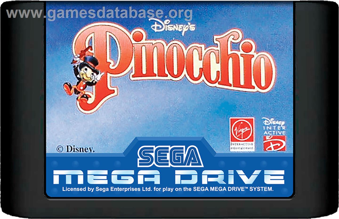 Pinocchio - Sega Genesis - Artwork - Cartridge