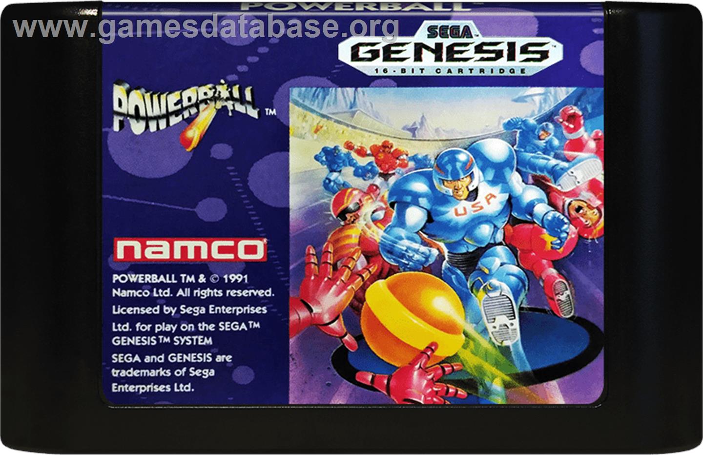 Power Ball - Sega Genesis - Artwork - Cartridge
