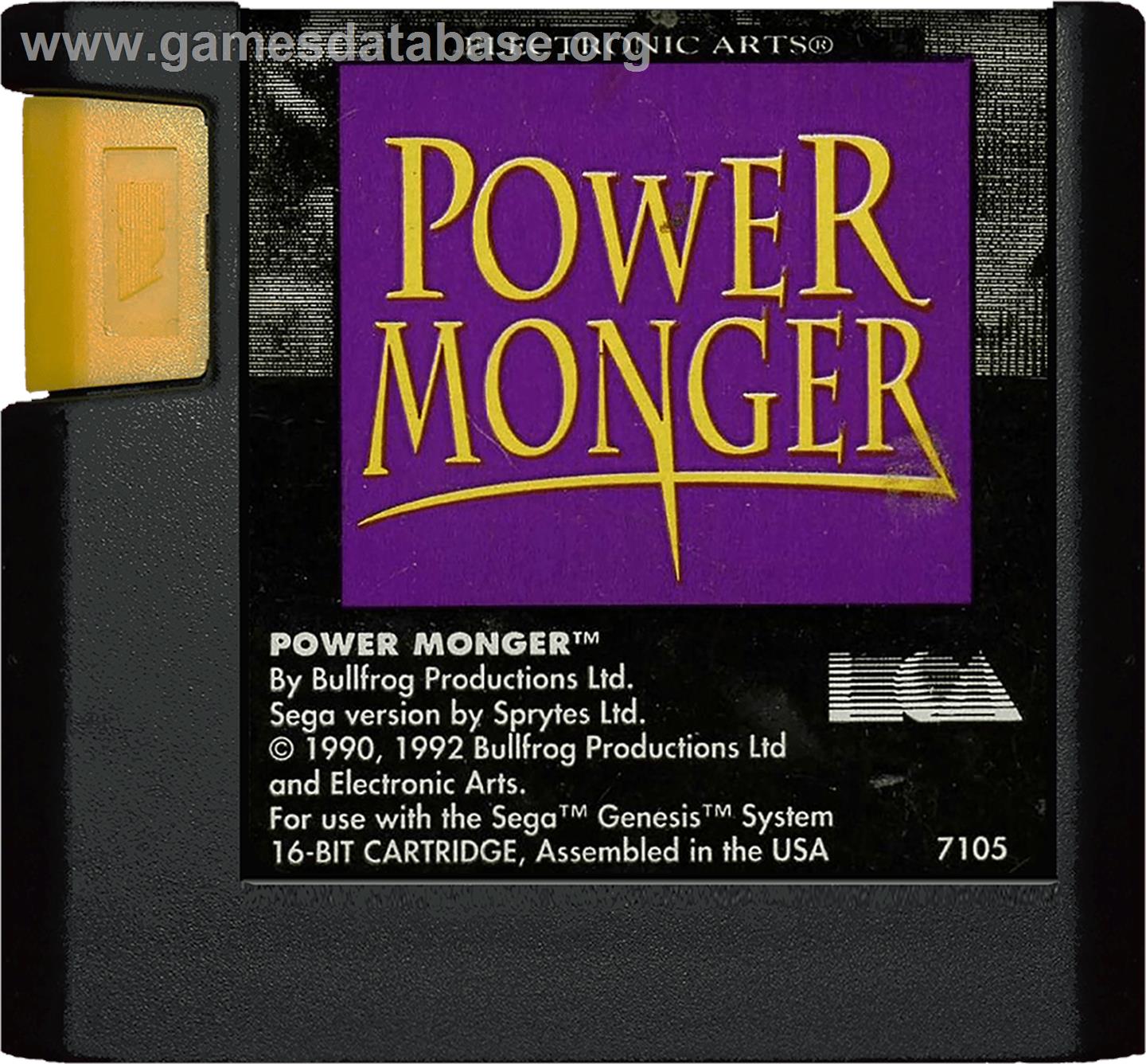 Powermonger - Sega Genesis - Artwork - Cartridge