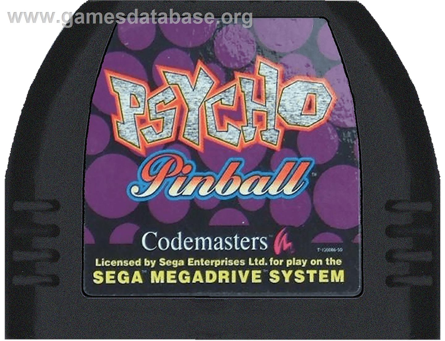 Psycho Pinball - Sega Genesis - Artwork - Cartridge