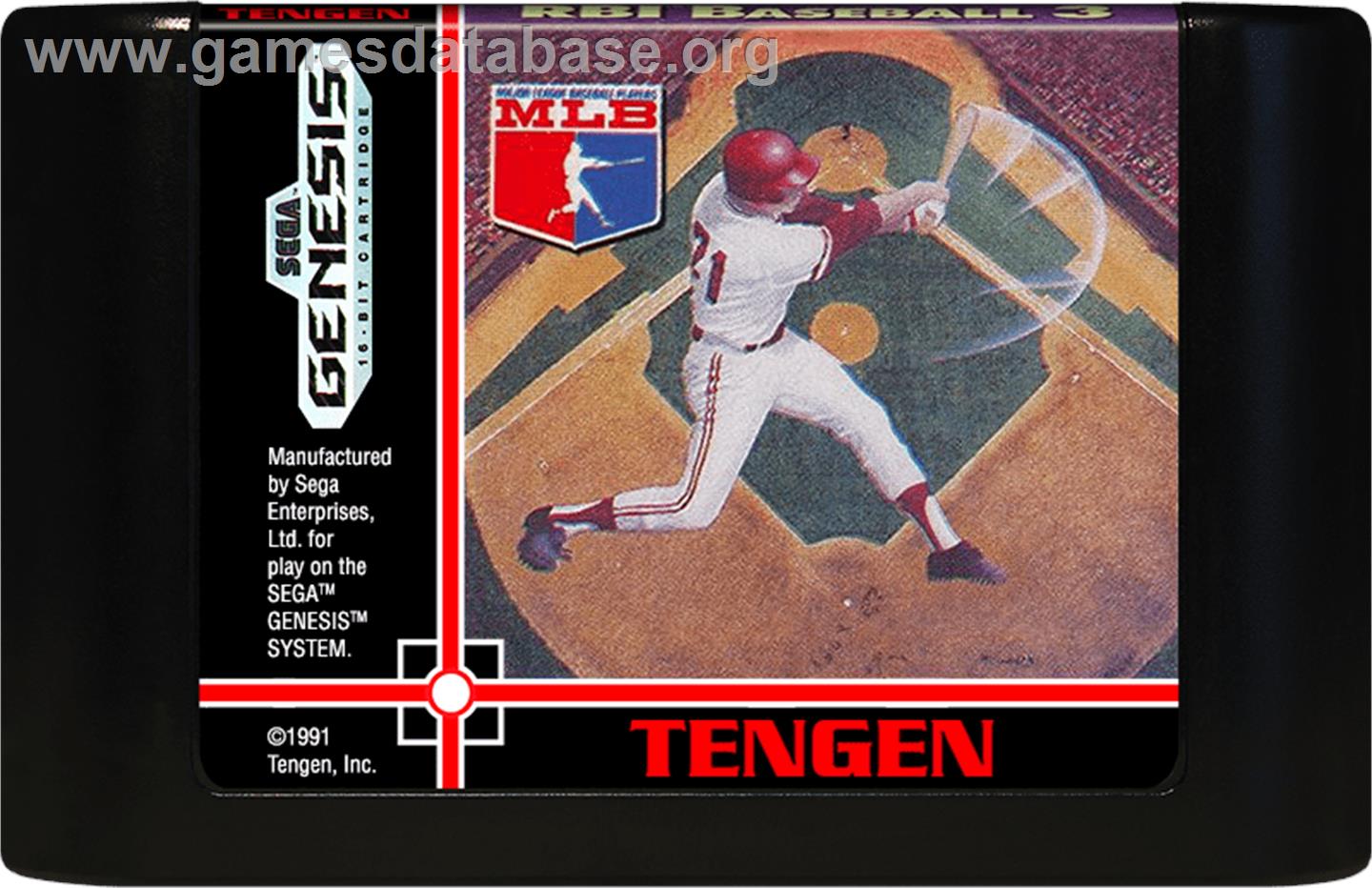 RBI Baseball 3 - Sega Genesis - Artwork - Cartridge