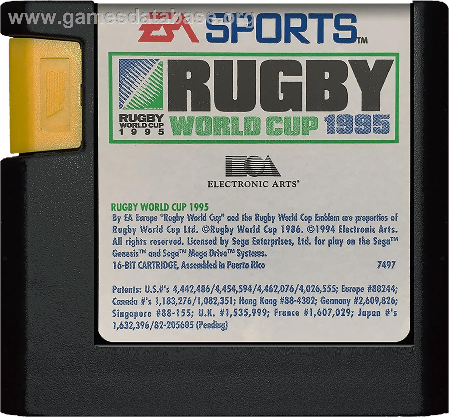 Rugby World Cup 95 - Sega Genesis - Artwork - Cartridge