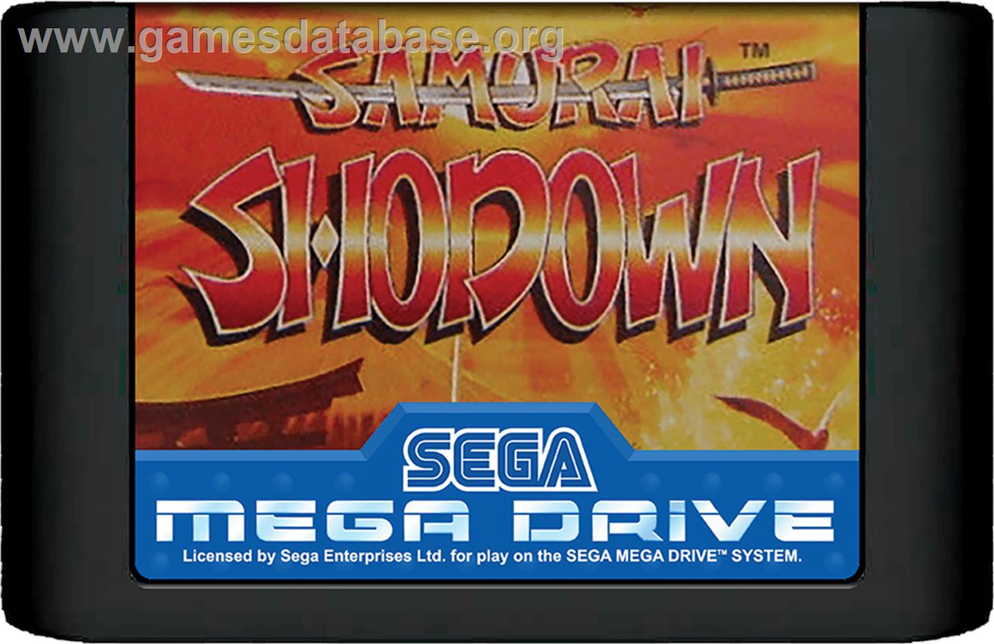Samurai Shodown / Samurai Spirits - Sega Genesis - Artwork - Cartridge
