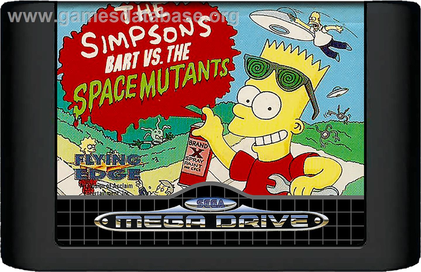Simpsons, The: Bart vs. the Space Mutants - Sega Genesis - Artwork - Cartridge
