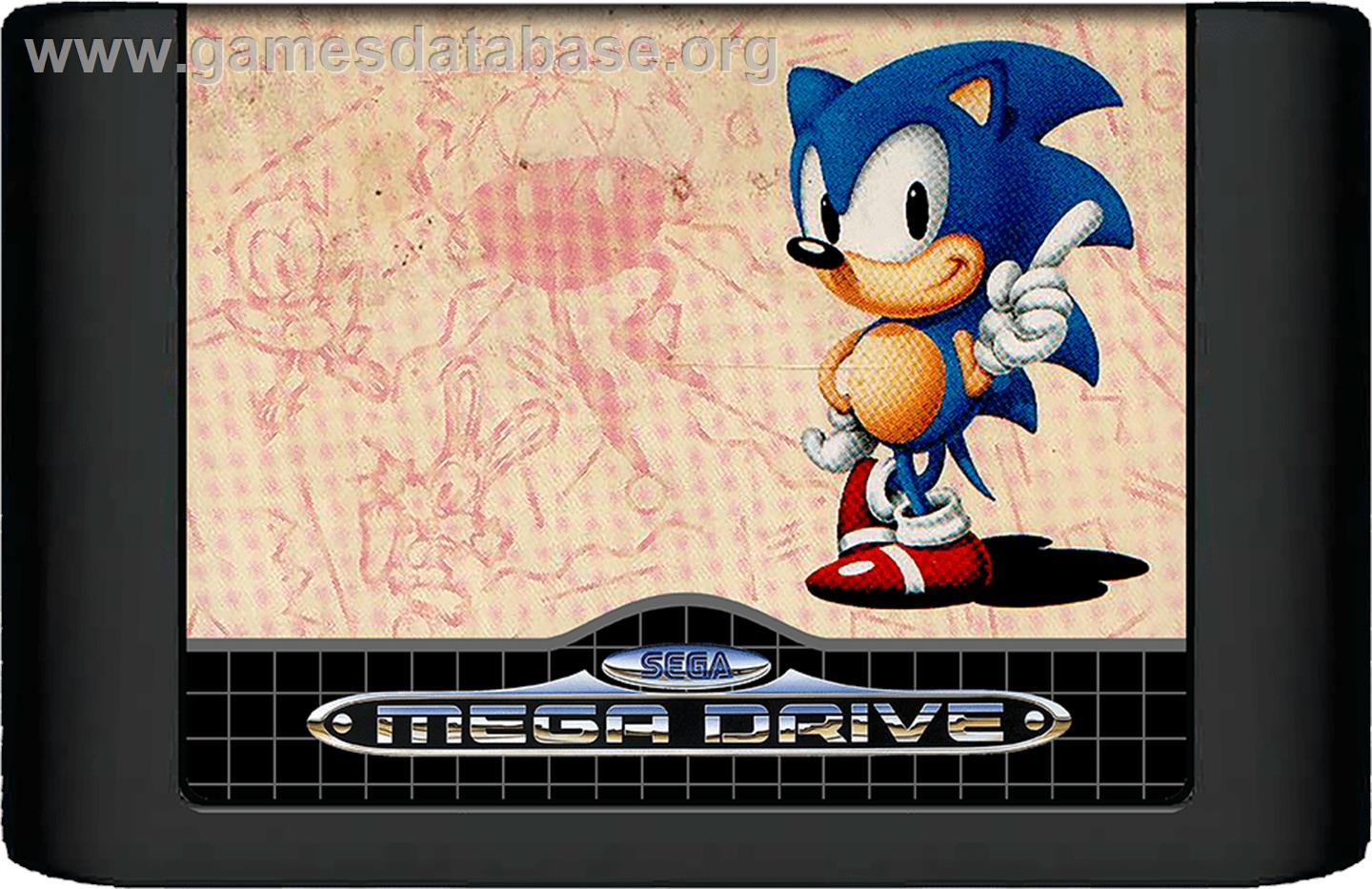 Sonic The Hedgehog - Sega Genesis - Artwork - Cartridge
