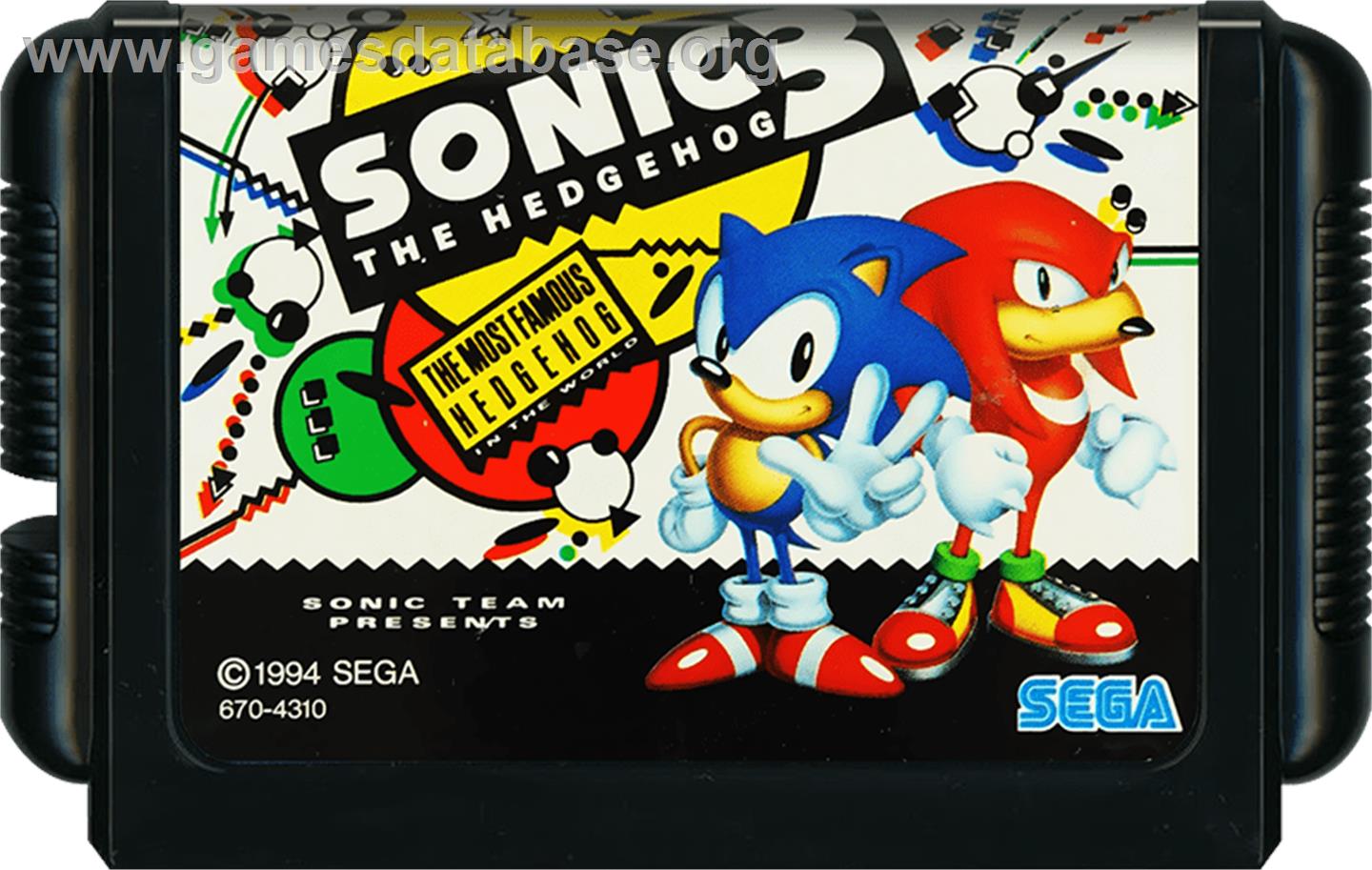 Sonic The Hedgehog 3 - Sega Genesis - Artwork - Cartridge