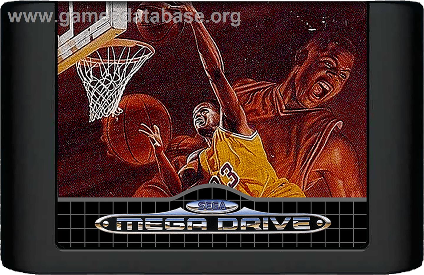Super Real Basketball - Sega Genesis - Artwork - Cartridge