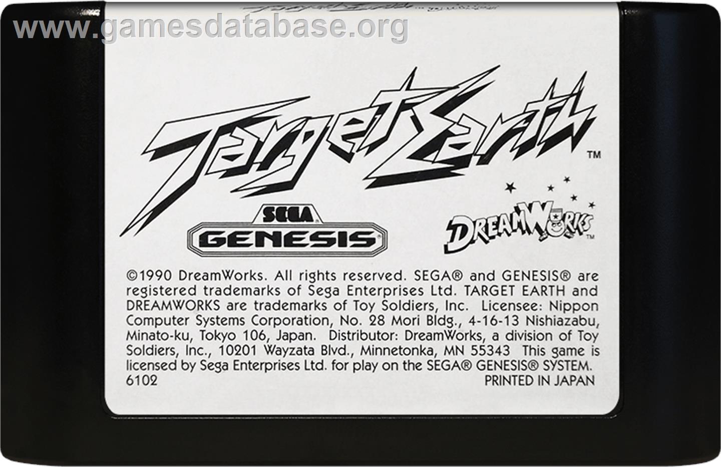 Target Earth - Sega Genesis - Artwork - Cartridge