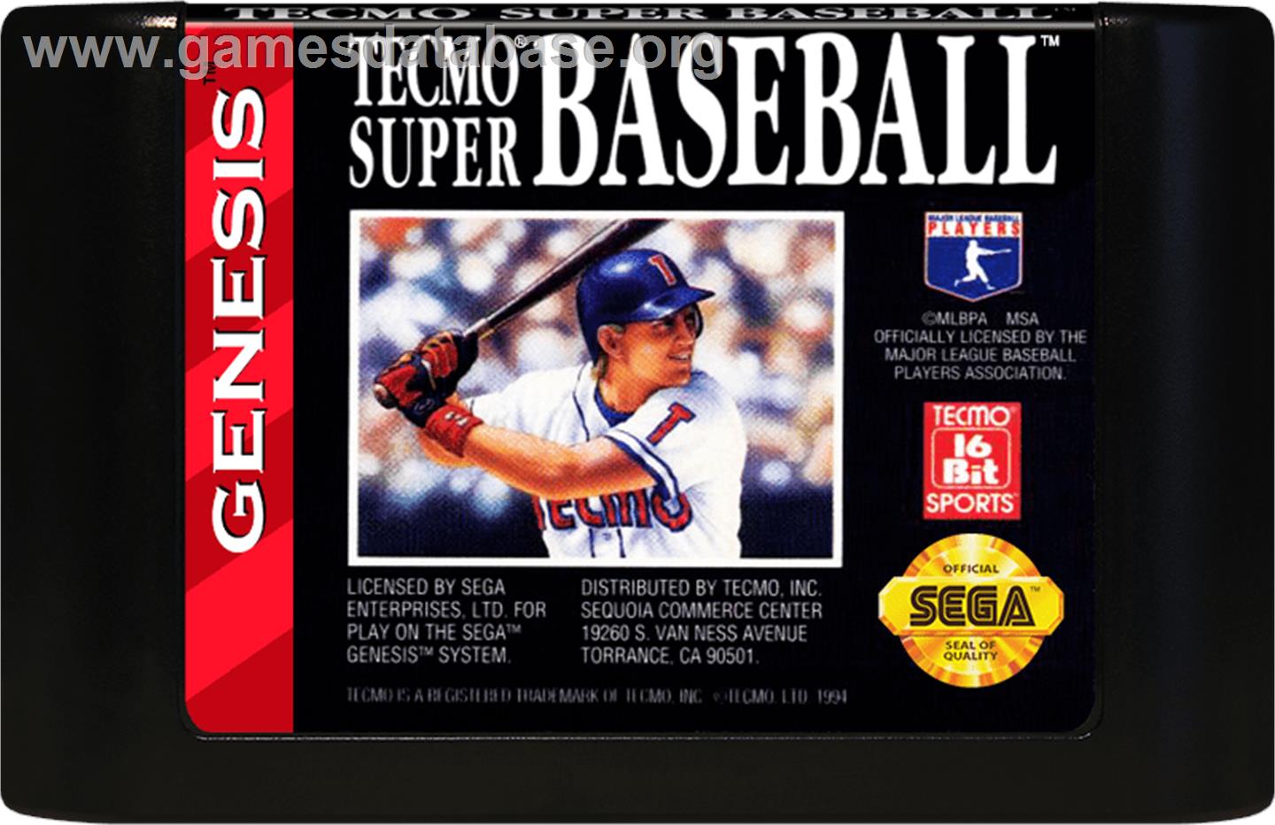 Tecmo Super Baseball - Sega Genesis - Artwork - Cartridge
