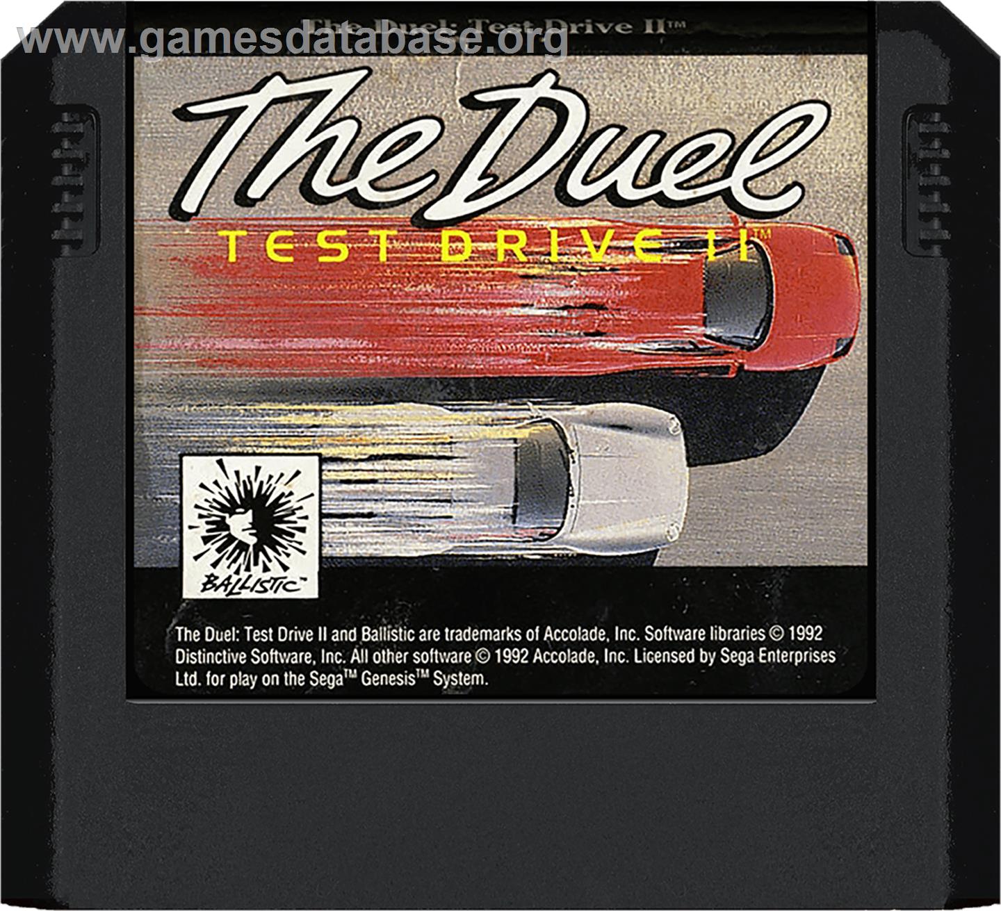 Test Drive II - The Duel - Sega Genesis - Artwork - Cartridge