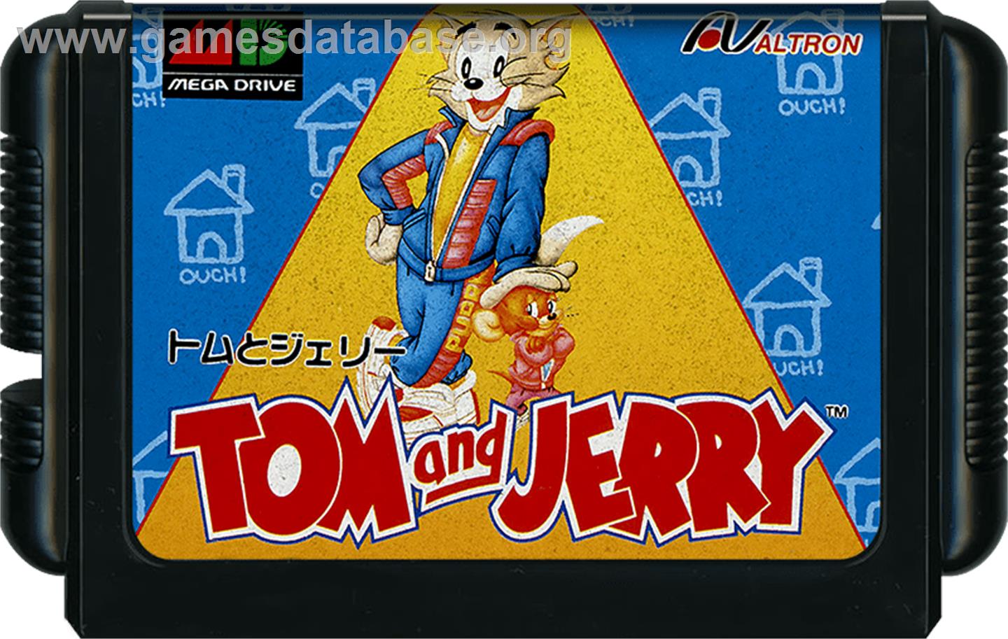 Tom and Jerry - Frantic Antics - Sega Genesis - Artwork - Cartridge