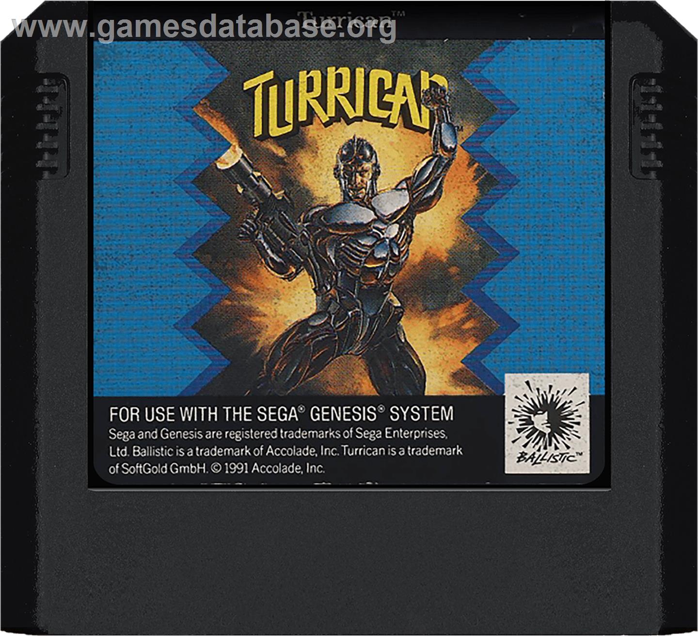 Turrican - Sega Genesis - Artwork - Cartridge