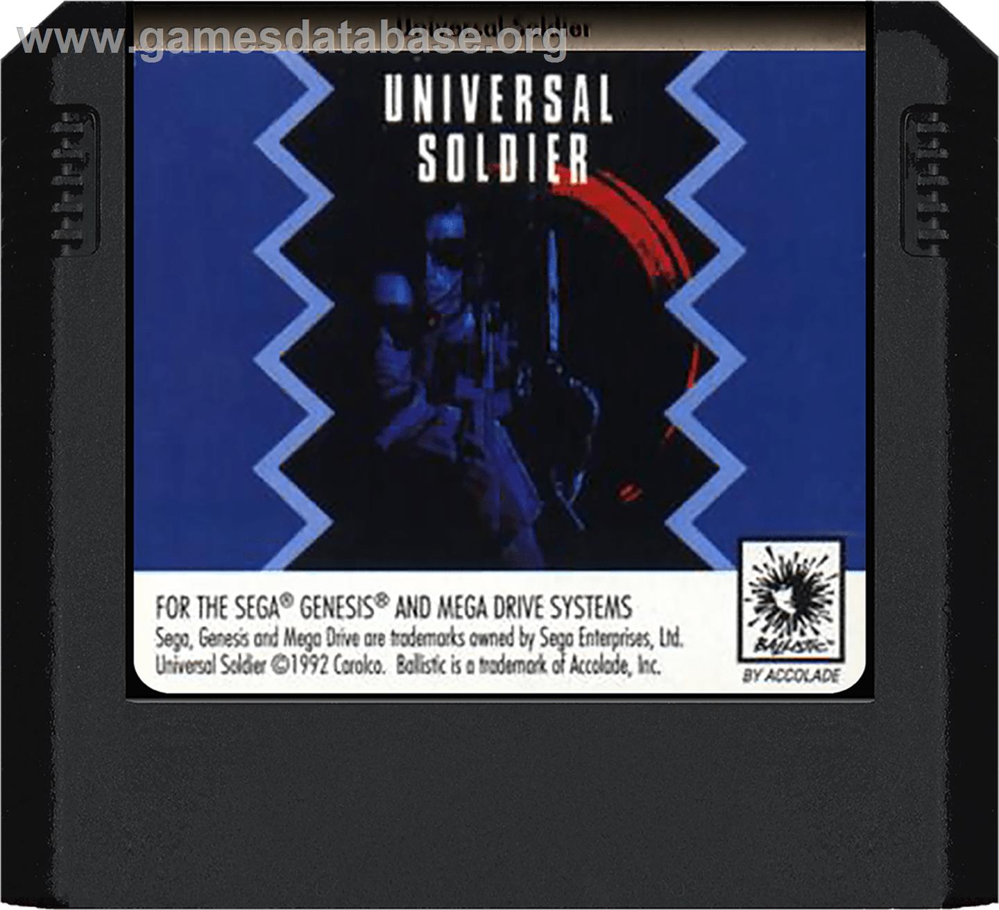 Universal Soldier - Sega Genesis - Artwork - Cartridge