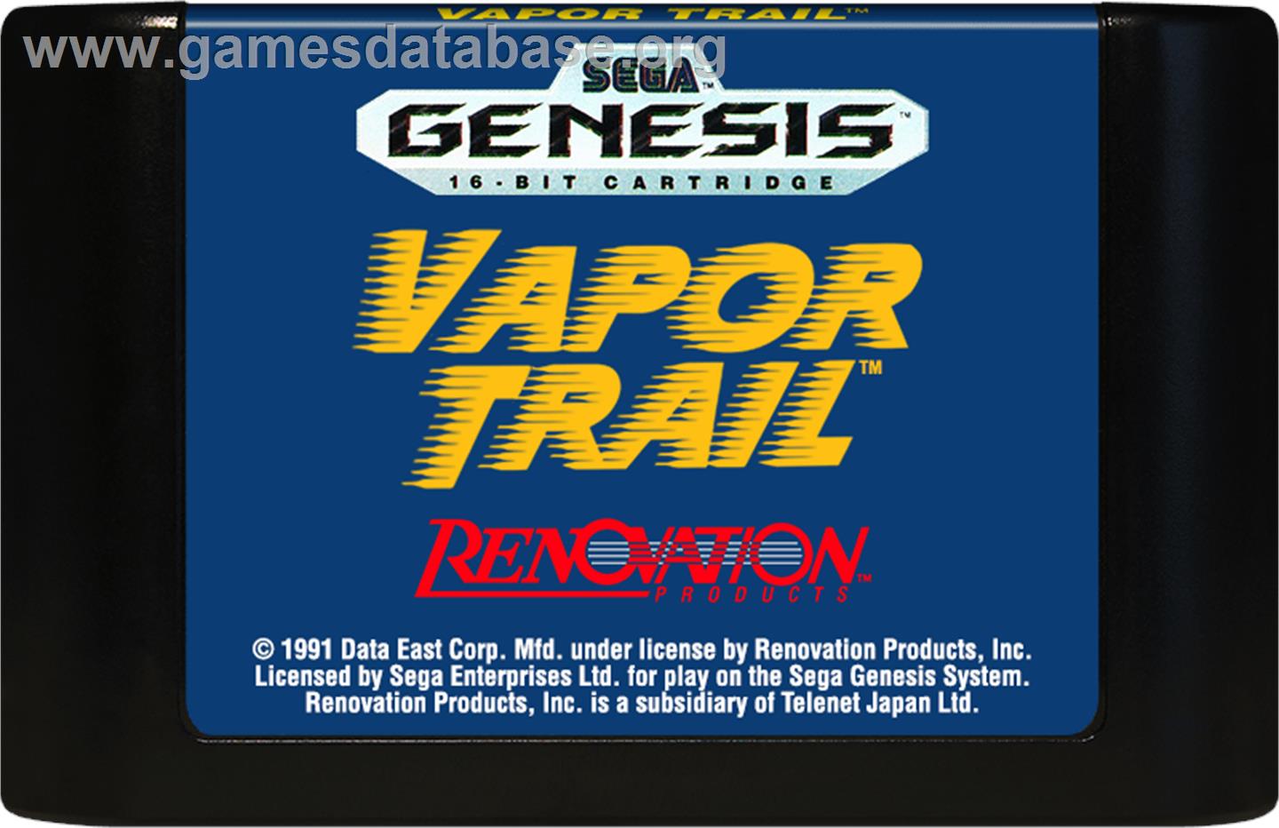 Vapor Trail - Sega Genesis - Artwork - Cartridge