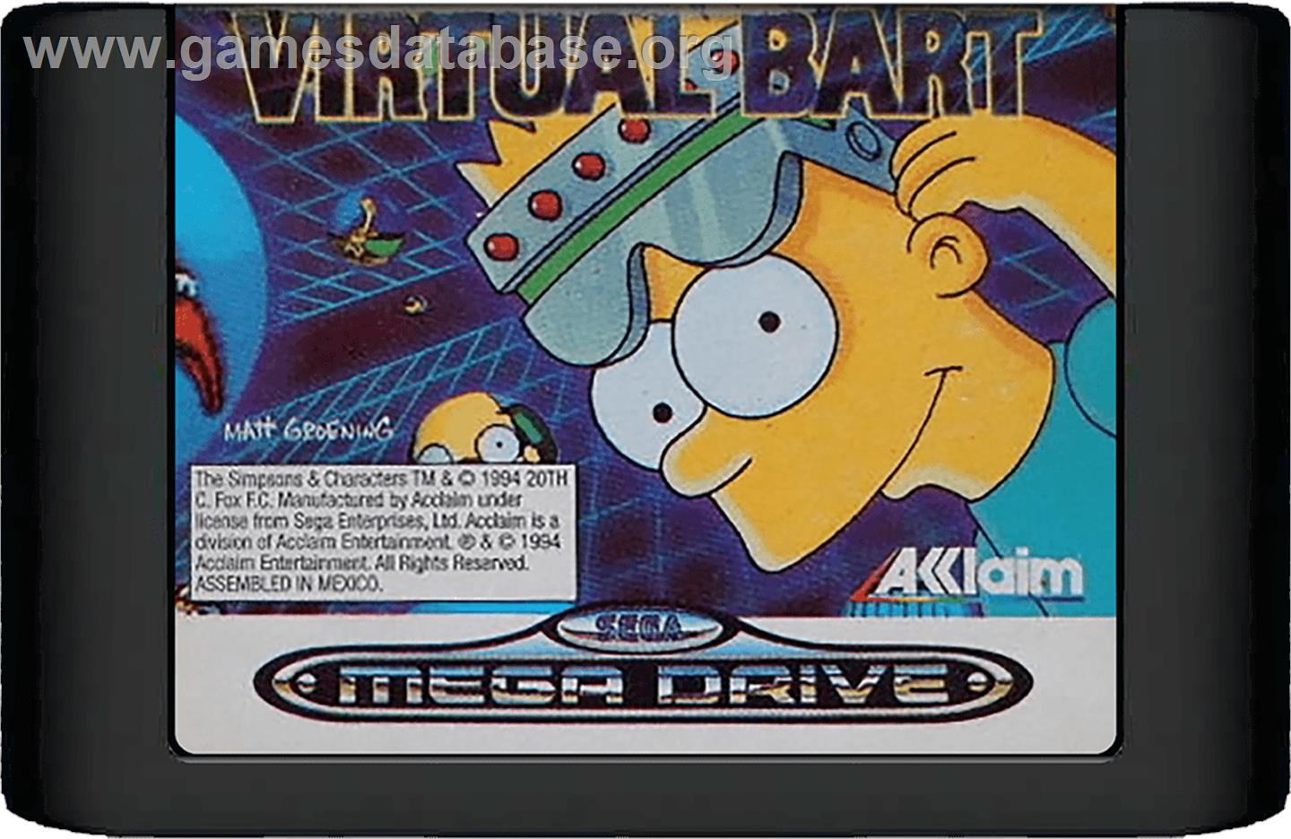 Virtual Bart - Sega Genesis - Artwork - Cartridge